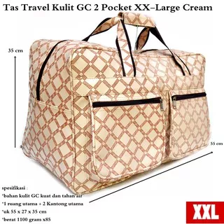 Tas Pakaian Murah / Tas Travel Kulit G  2 Pocket XX-Large cream