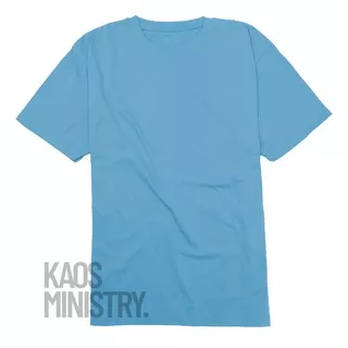 Kaos polos pastel pria wanita baby blue crewneck cotton combed 20s distro warna unisex