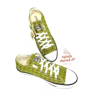 SEPATU MURAH CONVERSE_01 ALL STAR KOTAK-KOTAK HIJAU PRIA/WANITA SNEAKERS FREE BOX