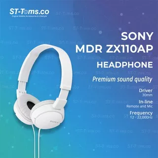 Sony Headphones MDR-ZX110AP / ZX 110AP / ZX-110AP - White