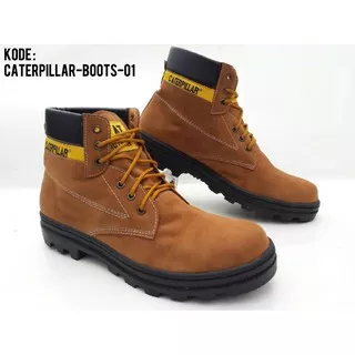 *BEST SELLER* SEPATU CATERPILLAR SAFETY BOOTS PRIA BROWN TRACKING PROYEK HIKING TOURING B