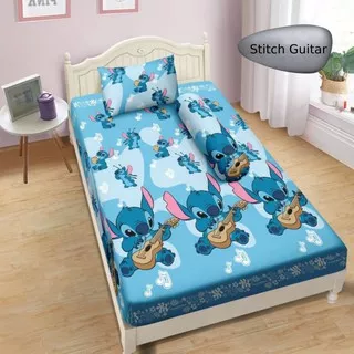 SPREI LADY ROSE STITCH GUITAR SINGLE 120 No.3 SEPRAI BIRU GITAR MUSIK