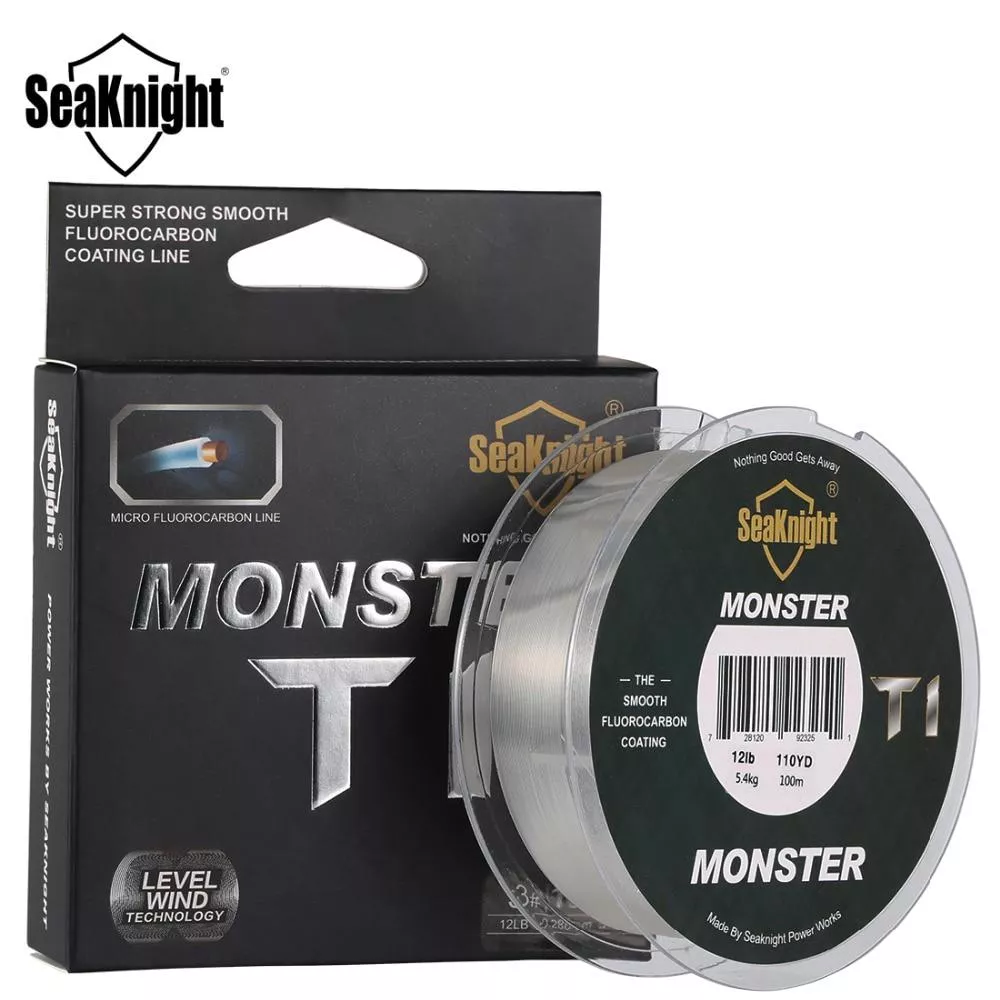 Seaknight T1 Senar Pancing Water Line 100m Fluorocarbon Fishing Line Senar Pancing Karbon Ikan Mas 3lb-35lb