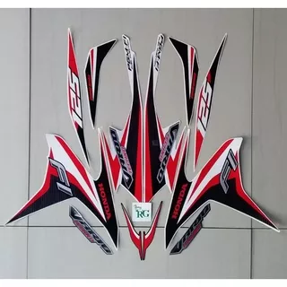 STIKER STRIPING LIS BODI MOTOR HONDA VARIO 125 TAHUN 2014 PUTIH LIS MERAH