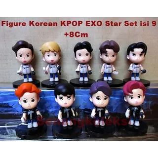 EXO Figure x Miniso - Figure Set isi 9 Miniatur Mainan