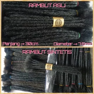 Rambut Gimbal Asli 30cm / Dreadlock Dread Lock / Dreadlocks / Rambut Sambungan Sintetik Sintetis