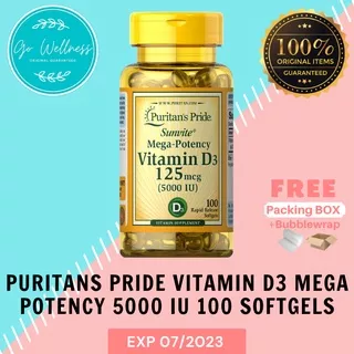 Puritan Vitamin D3 5000 IU isi 100 5000iu Puritans Pride Vit D 3 D-3