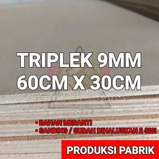 PAPAN KAYU TRIPLEK / MULTIPLEK FULL 9MM MERANTI UTY UKURAN 60 x 30 cm / TRIPLEK MERANTI