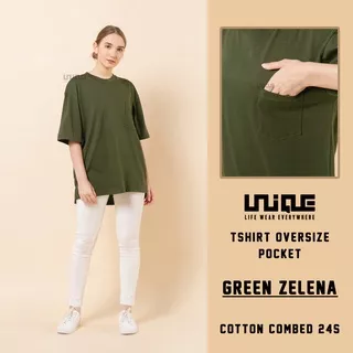 UNIQUE - (Pocket Series) Kaos Oversize Pocket Green Zelena