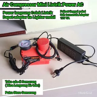 Air compressor Mini Power Listrik DC 12v Plus adaptor Alat Pompa Ban Mini