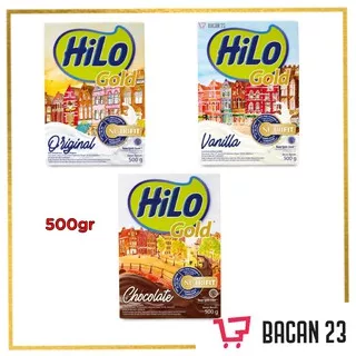 Hilo Gold (500gr) (Original, Vanilla & Chocolate) / Susu Bubuk Formula Hilo / Bacan 23 - Bacan23