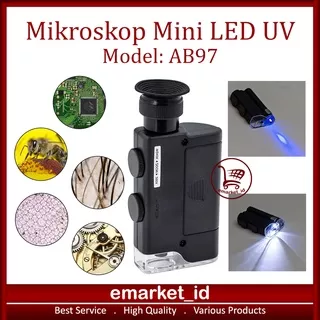 Mikroskop Saku Mini LED UV AB97 / Microscope Portable Lampu Untuk Tekstil Percetakan Kain Perhiasan