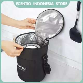 ecentio tas bekal lunch bag tempat makanan Round lunch box insulation bag/Tote bag Waterproof Insulation