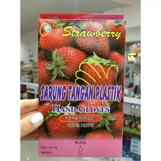 Strawberry Sarung Tangan Plastik 100pc