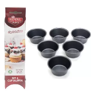 Royal Ami Cetakan Kue Muffin Cupcake Anti Lengket Non Stick Cup Series Regular Muffin Set