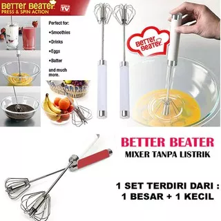 Better Beater Set/ Pack harga 1 set=2pcs Hand Mixer Manual otomatis stirrer