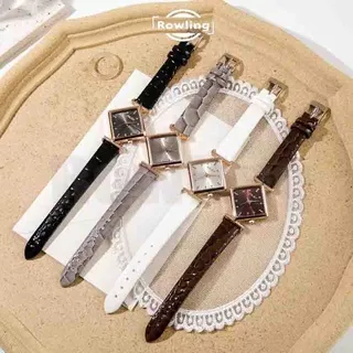 (Rowling) Jam Tangan Wanita O.U.K.J Jam Tangan Wanita Quartz dengan Strap kulit Sintetis Import