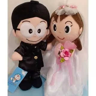Boneka Nobita dan Shizuka Wedding Set