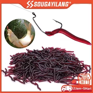 Sougayilang Pancing Fishing Soft Umpan  Ketengan Bait Worm Artificial Fishing Soft Worm Bait Fishing Fod Fishing Reel  Lure