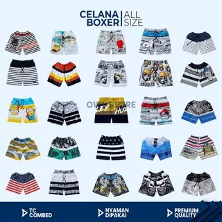 Celana Kolor Boxer Pria Cowok Dewasa Anak Anak Wanita Cewek Katun Boxer Owl