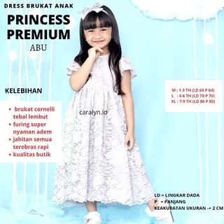 PREMIUM DRESS BRUKAT ANAK PRINCESS 0-9 TAHUN PAUD SD