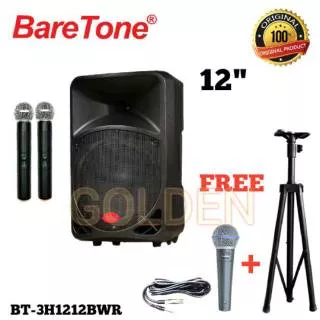 Speaker Portable Wireless Meeting Baretone BT-3H1212 BWR - 12 inch Original