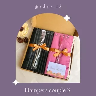 Hampers couple 3 / gift box kado wedding mukena sarung tasbih