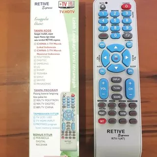 RETIVE Remot / Remote TV / Universal TV  Tabung / LED / LCD RTV 1 - RTV 8