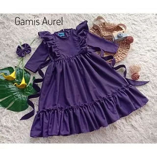 Gamis Aurel |Azzafran for Mommy|Gamis Anak|Gamis Dewasa|Gamis Couple|Warna Ungu Tua