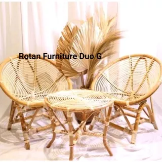 KURSI ROTAN TERAS BESAR 1 SET  /KURSI ROTAN KEONG/KURSI ROTAN TANGGOK/KURSI ROTAN ASLI MURAH