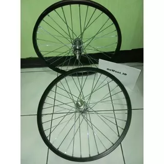 Wheelset Velg Sepeda Ukuran 20 Alloy Hitam Depan / Belakang | High Quality