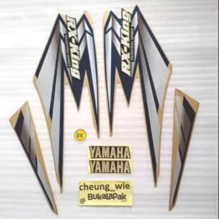 lis body/ striping /stiker + Emblem Tangki yamaha RX King new 2002 gold Limited edition kw super
