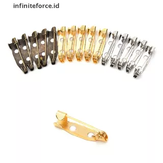 [infiniteforce.id] 50pcs Safety Brooch Catch Bar Locking Pins Back Base Findings DIY Craft 20mm [ID]