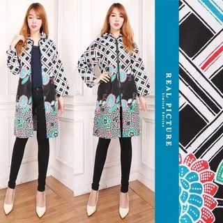 Zahidah  Blazer 2in1 batik dress maxi pendek M -  XL