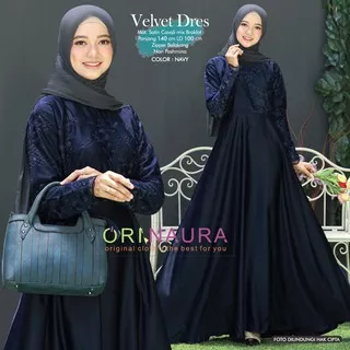 gamis brokat terbaru kombinasi satin Velvet dress pesta Ori NRA