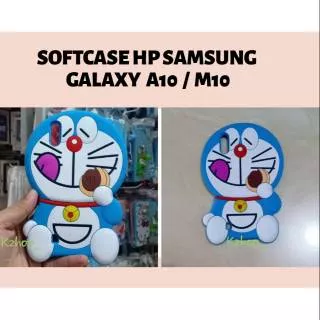Softcase 3D Hp Samsung Galaxy A10 / M10 Case Silikon Cover Karakter Kucing Doraemon Lucu