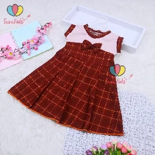 Dress Aila 2-3 Tahun / Dres Pesta Motif Grosir Model Baju Anak Perempuan Gaun Yukensi Batik Cewek
