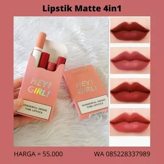 Lipstik Korea 4in1, Lipstik Matte, Tahan Lama