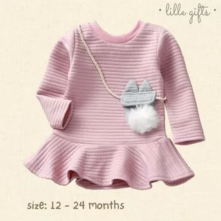 Becca Dress Gaun Setelan Baju Bunga Anak Perempuan Balita Bayi - Size 12 - 24 Bulan - Lillegifts