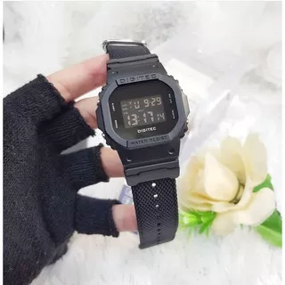 TERLARIS JAM TANGAN ORIGINAL DIGITEC DG 5024 MDG6034T CANVAS HITAM FULL