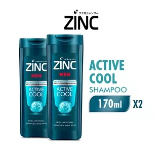 Zinc Men Shampoo Active Cool Botol 170ml x2