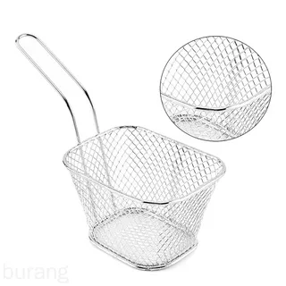 Keranjang Saringan Minyak Bentuk Persegi Bahan Stainless Steel Untuk Goreng Kentang Goreng Burang
