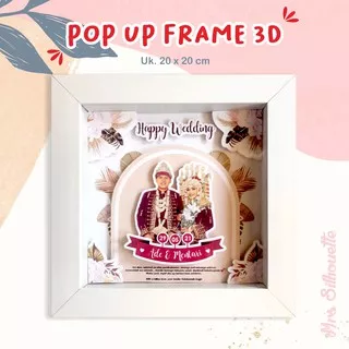 [FREE BOX] POP UP WEDDING FRAME 3D + BOX / KADO PERNIKAHAN / ANNIVERSARY / ULANG TAHUN