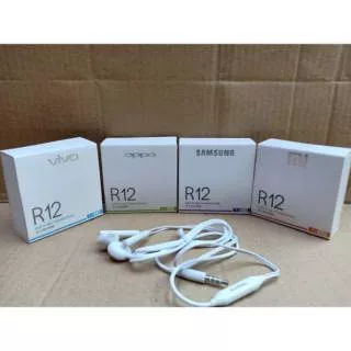 Headset / Earphone R12 Vivo Oppo Samsung Xiaomi Putih