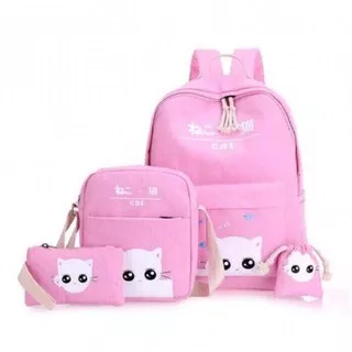 GH-315 tas ransel anak set 4 in 1 kucing