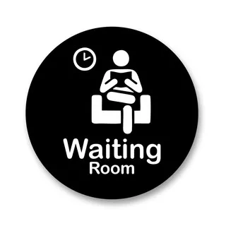 waiting room icon wall sign - door sign waiting room - papan tanda waiting room - penanda ruang