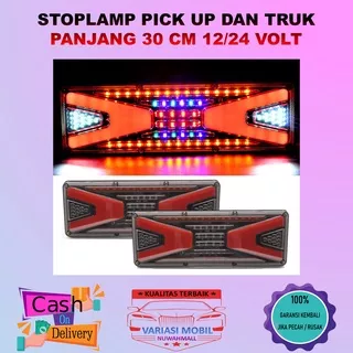 Lampu Rem Belakang Stop Lamp LED Pickup L300 Carry Futura Panter Mini Truk Truck 12 Volt 24 Volt Lampu Stoplamp Lampu Sein Lampu Kota Lampu Senja Lampu Pickup Lampu Truk Panjang 30 Cm untuk Truck Truk Engkel Double Canter dll