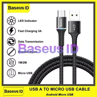 Baseus Kabel LED Halo Micro USB Cable Data Fast Charging Samsung