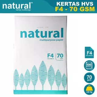 NATURAL KERTAS F4 70GR KERTAS FOLIO KERTAS PRINT KERTAS FOTOCOPY PAPER ALAT TULIS ATK STATIONERY