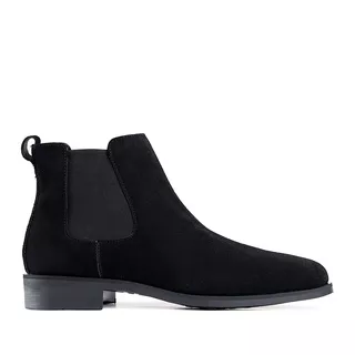 Prabu - Sepatu Kulit Chelsea Boots Pria Ashtabrata 2.0 Suede Black Hitam